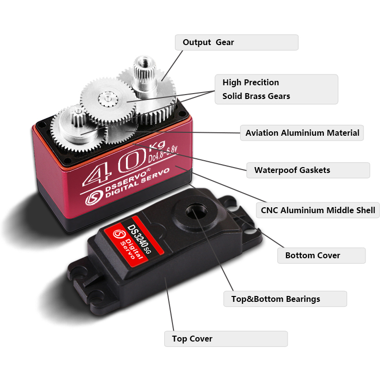 DSSERVO DS3240 45kg.cm 0.17sec/60 Digital RC Servos for RC Cars