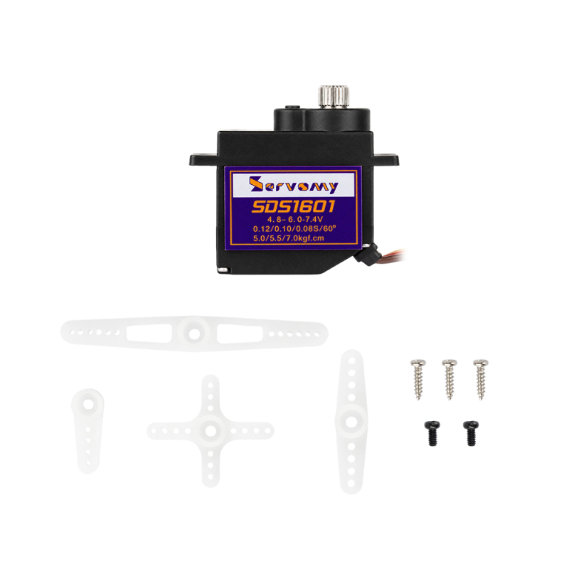 ServoMy SDS1601 7.5Kgf.cm 0.07sec/60° Coreless Micro Servo for  RC Aircraft, RC Cars and Robotics