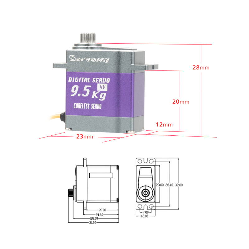 ServoMy SDS2401 10.5Kgf.cm 0.07sec/60° Coreless Micro Servo for RC Aircraft, RC Helicopters, RC Cars and Robotics