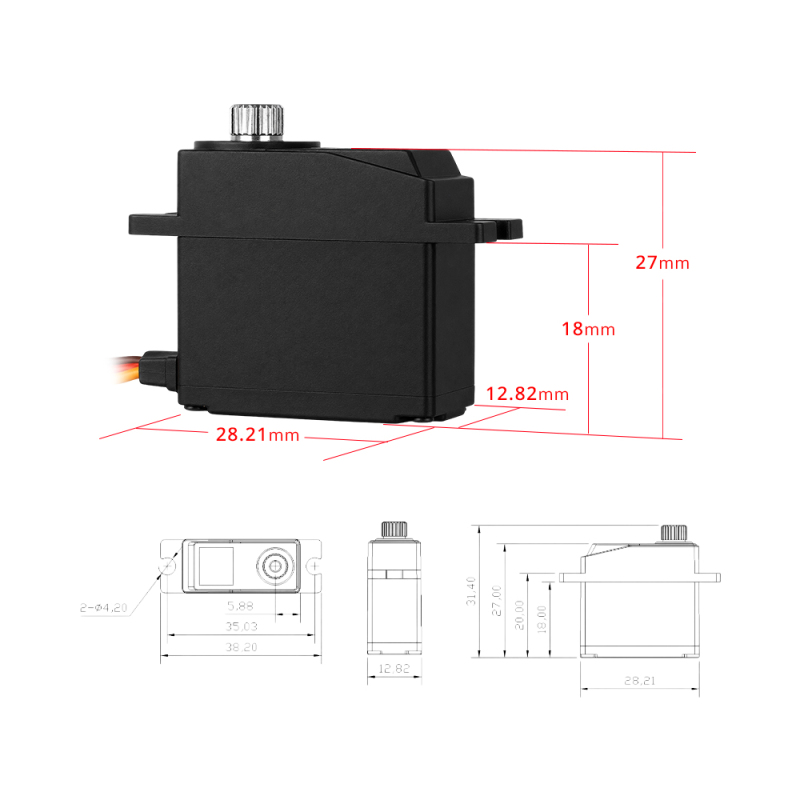 ServoMy SDS017-002 10.5Kgf.cm 0.09sec/60° Micro Servo for  RC Aircraft, RC Cars and Robotics