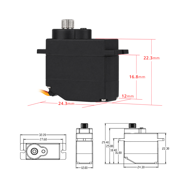 ServoMy SDS1601 7.5Kgf.cm 0.07sec/60° Coreless Micro Servo for  RC Aircraft, RC Cars and Robotics