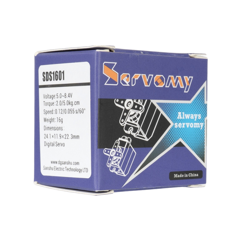 ServoMy SDS1601 7.5Kgf.cm 0.07sec/60° Coreless Micro Servo for  RC Aircraft, RC Cars and Robotics