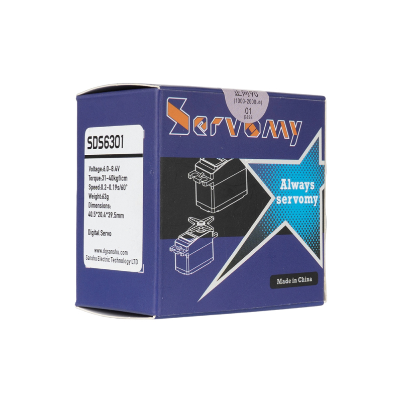 ServoMy SDS6301 38.0Kgf.cm 0.19sec/60° Waterpoof Standard Servo for RC Aircraft, RC Cars, RC Boats and Robotics