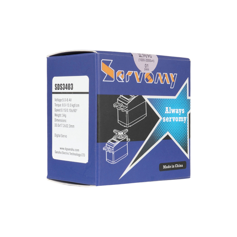 ServoMy SDS3403 18.0Kgf.cm 0.10sec/60° Coreless Standard Servo for RC Aircraft, RC Cars, RC Boats and Robotics