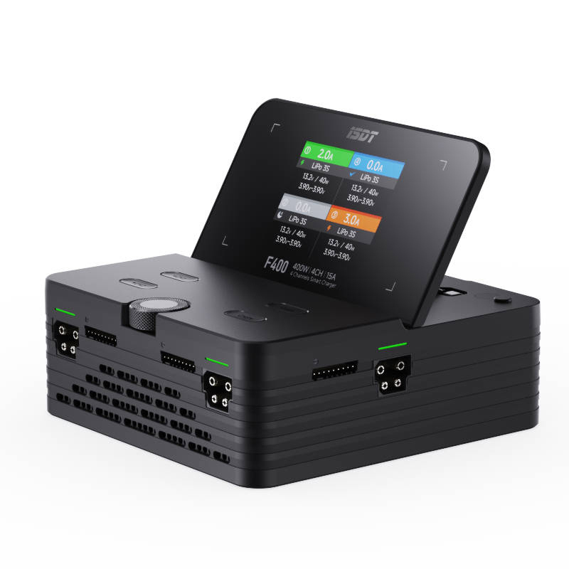 ISDT  F400 400W AC/DC 4‑Channel Smart LiPo Balance Battery Charger  Discharge for FPV Drone RC Car Helicopter