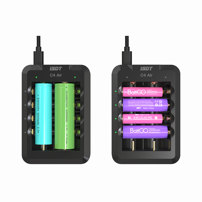 ISDT C4 Air Cylindrical Battery Smart Charger with Bluetooth APP Connection Function