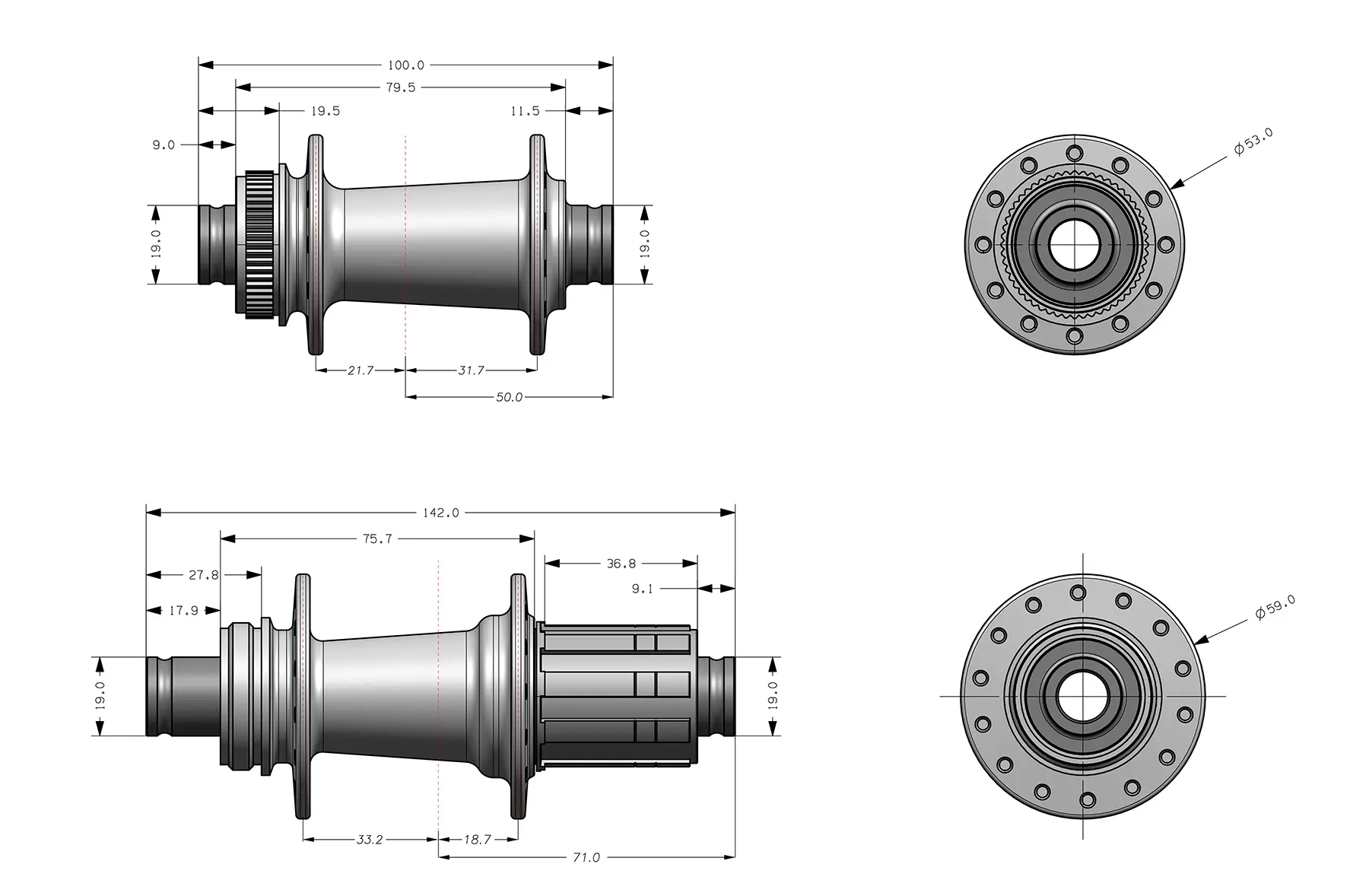 JR342 Bicycle Hub Structure