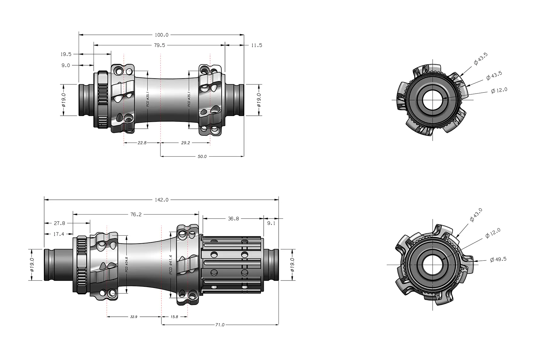 SR270 Bicycle Hub Structure