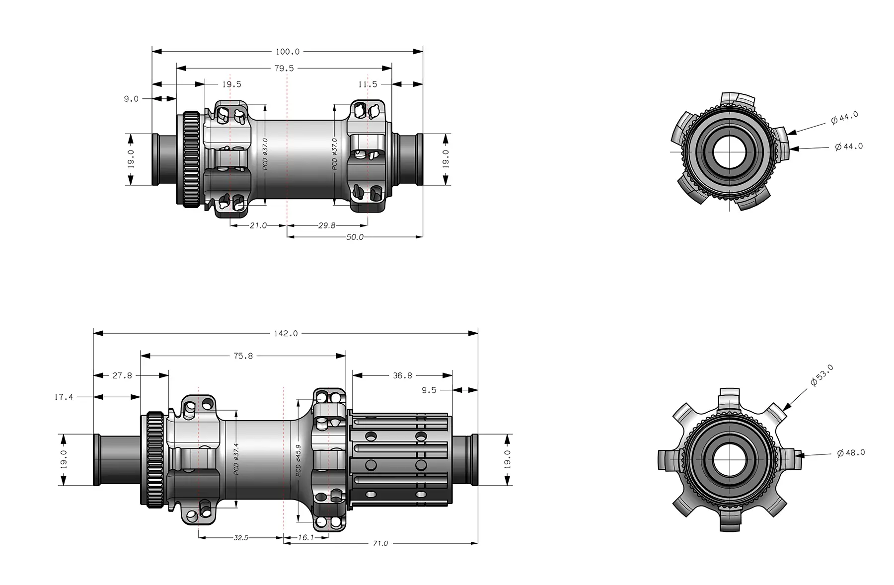 SR288C Bicycle Hub Structure