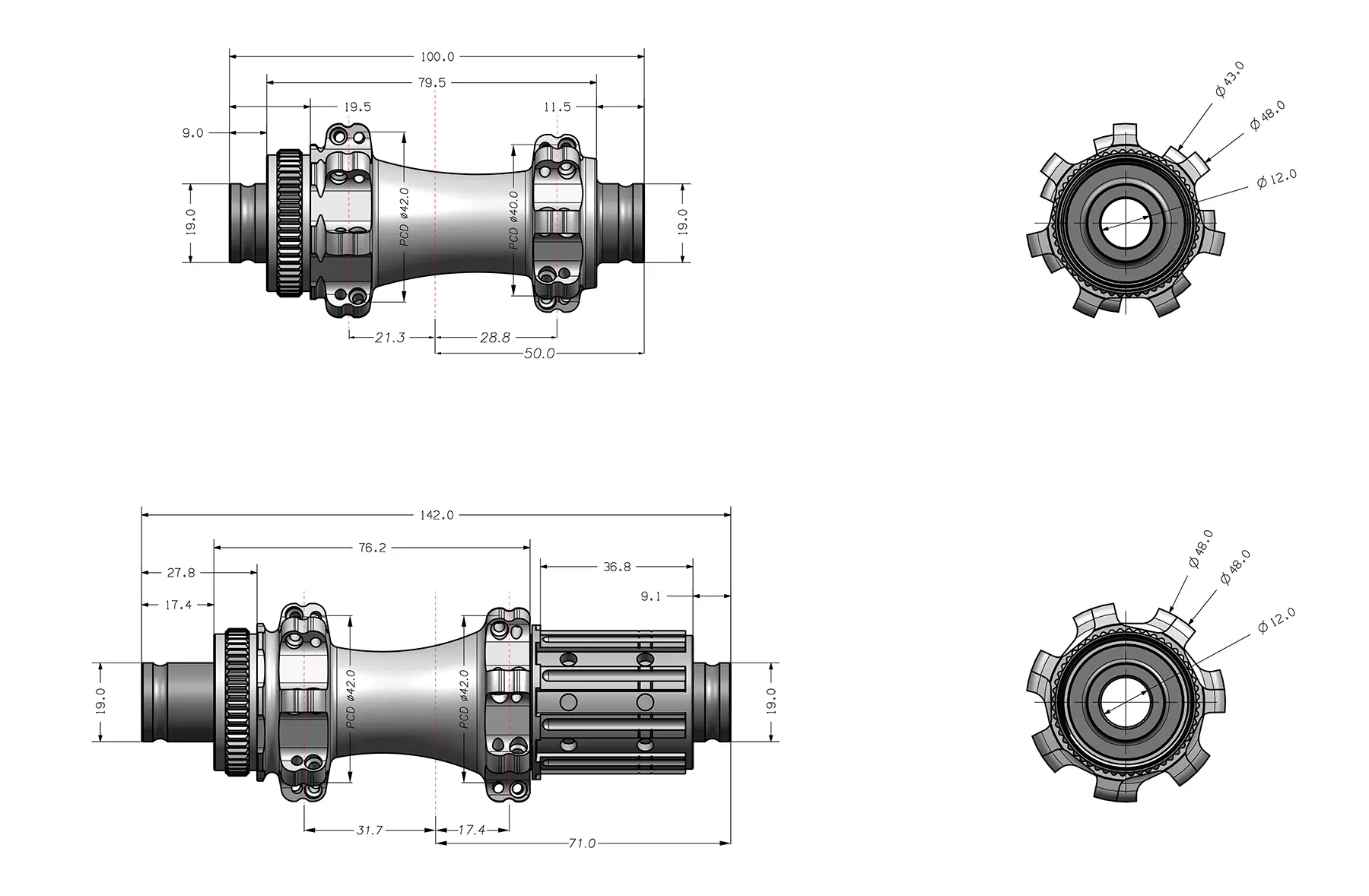 SR308 Bicycle Hub Structure