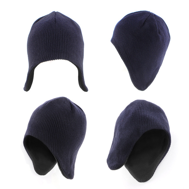 YH750  Acrylic/Polar Fleece Beanie with Ear Flap