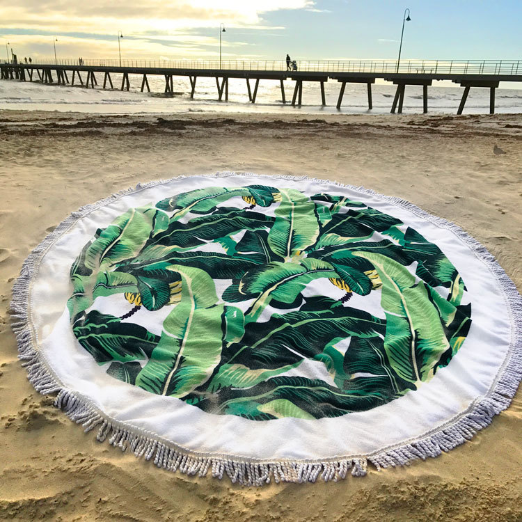 YERT7 - Banana Leaf Round Towel