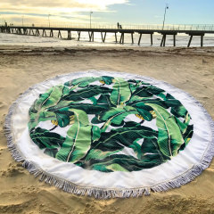 YERT7 - Banana Leaf Round Towel
