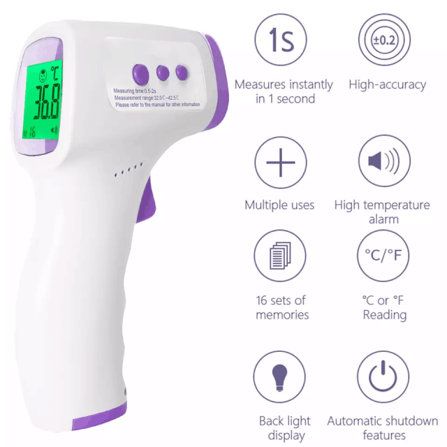 Forehead thermometers handheld machine with digital display fast measurement