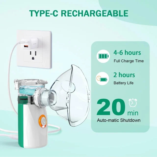 UN217 Portable Mesh Nebulizer,Newest Designed Rechargeable Mesh Nebulizer For All Family With Replaceable Function,Mericonn Medical