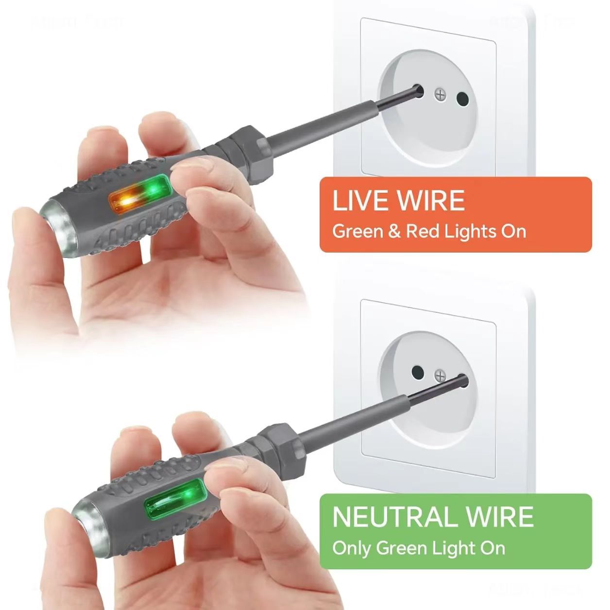 High-precision LED voltage detection Dual-Light Double-Ended Voltage Tester Pen for lectrician tools