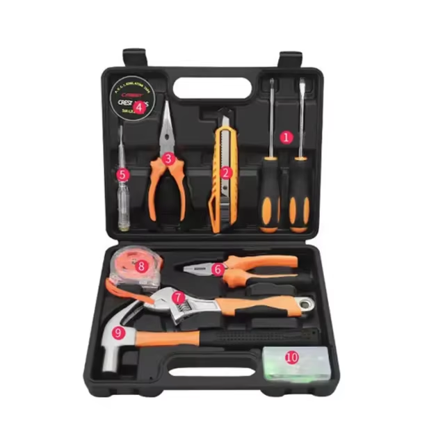 Maintain home tool kit set for fixing with claw hammer and allen wrench and digital pen with household maintain tool kit