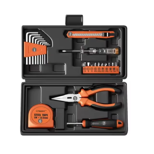 Household Tool Kit Home Owner Tool Set with Hammer, Pliers, Screwdriver Kit, Socket Kit, Universal Household Hand Tool Kit  Basic Household Maintenance Set: Compact Toolbox for DIY Repairs