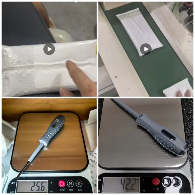 Double-ended rubber electrical test pen with dual light system Electrician's pencil