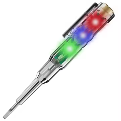 Dual-LED Non-Contact Voltage Tester Pen – High Visibility Red/Green Lights for AC/DC 12V-1000V, Compact Electrician Tool