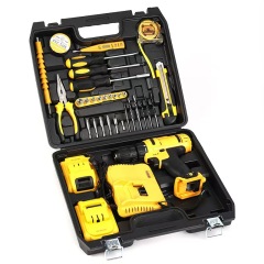 ‌Professional 21V Cordless Drill & Impact Driver Kit with Lithium-Ion Battery - Multi-Function Electric Screwdriver Set in Durable Toolbox (50-Piece Accessories)