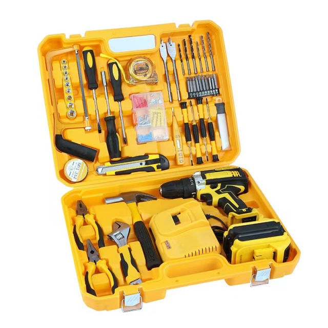 21V Cordless Drill Driver Kit - Heavy Duty Electric Screwdriver, Impact Drill & Compact Power Drill Set with Lithium-Ion Battery