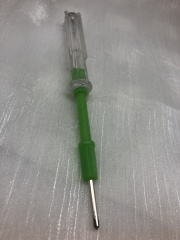 Voltage test pen detects live wires and glows