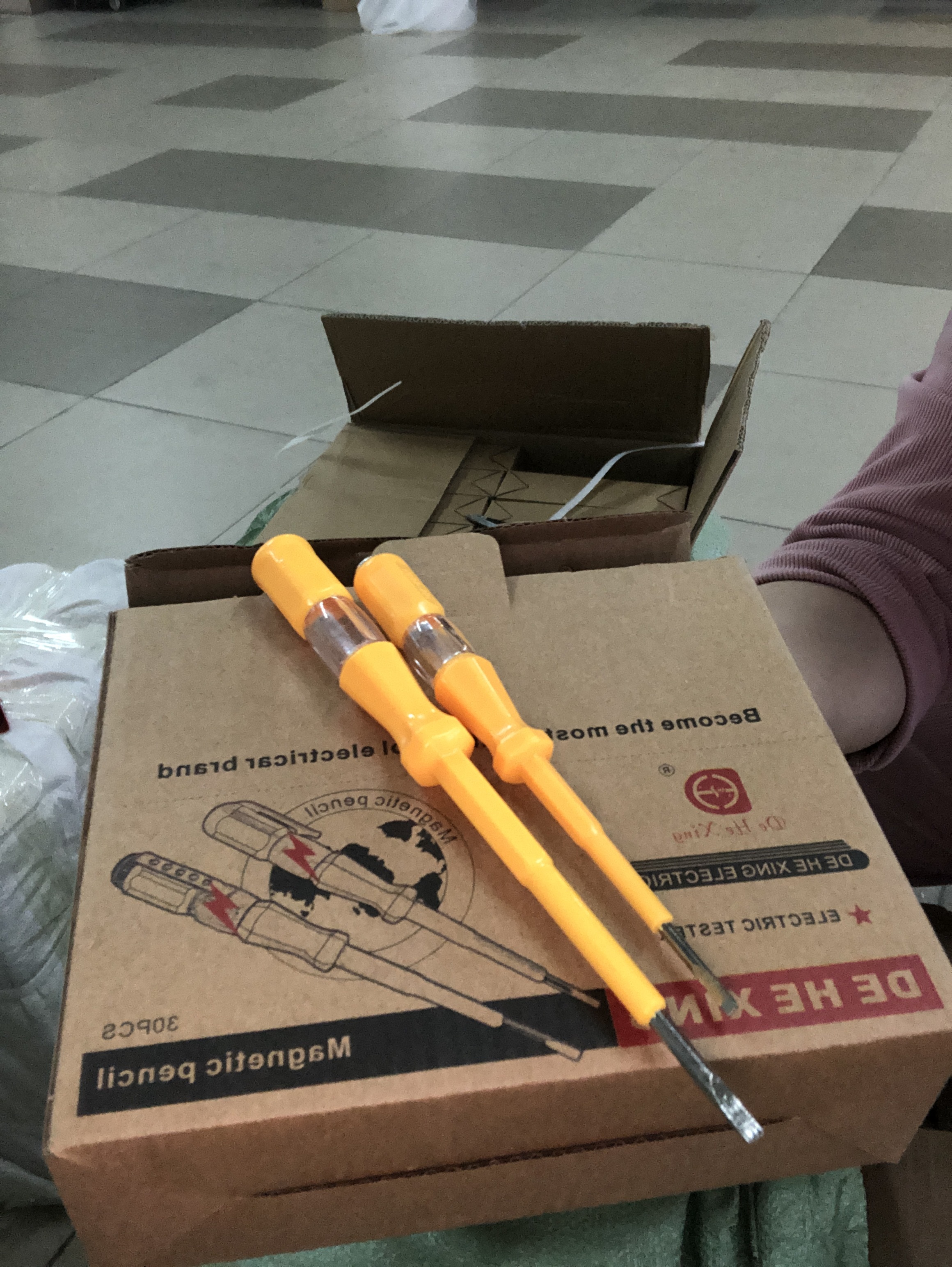 Yellow small size electrician's test pencil