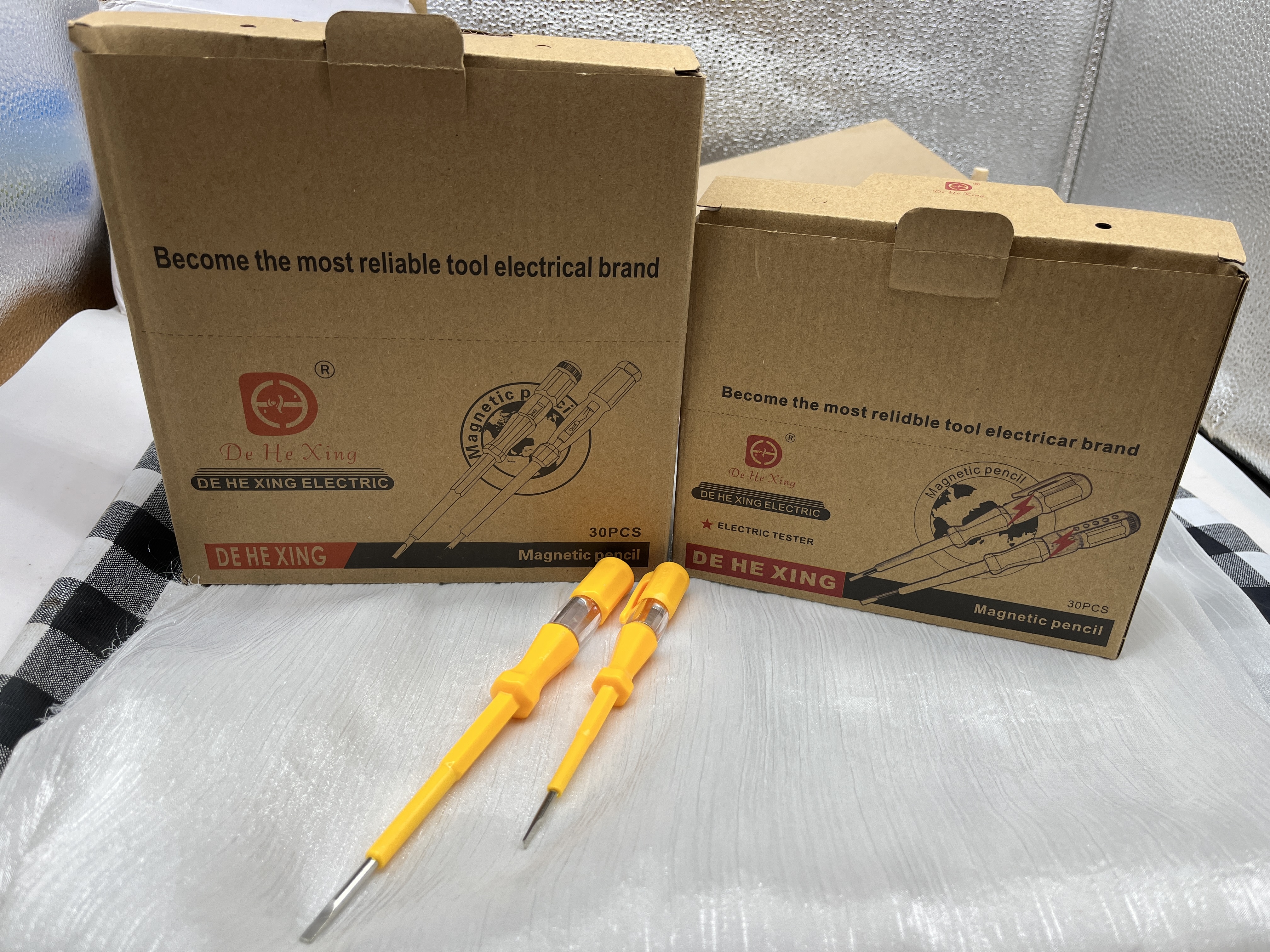 Yellow small size electrician's test pencil