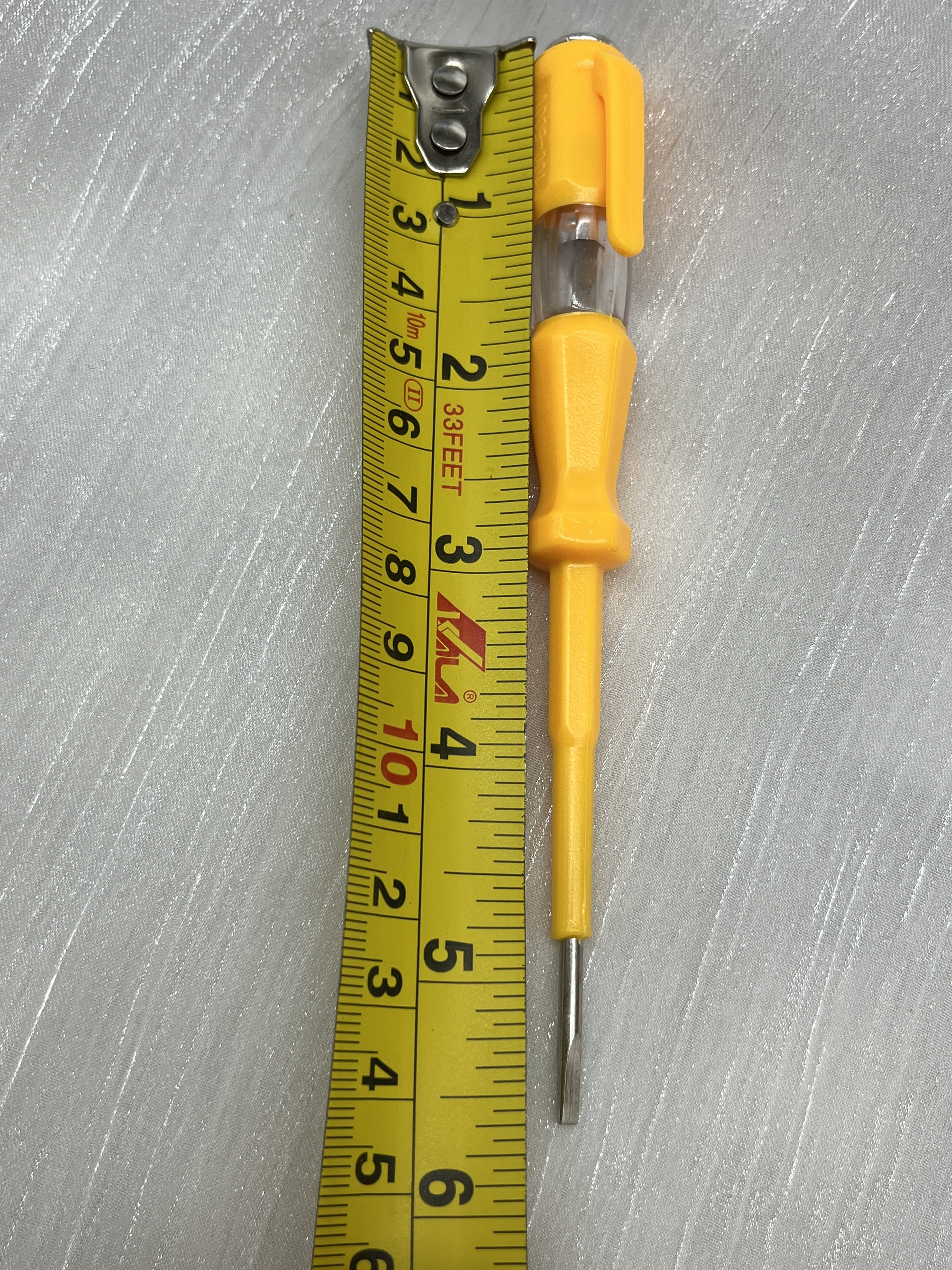 Yellow small size electrician's test pencil