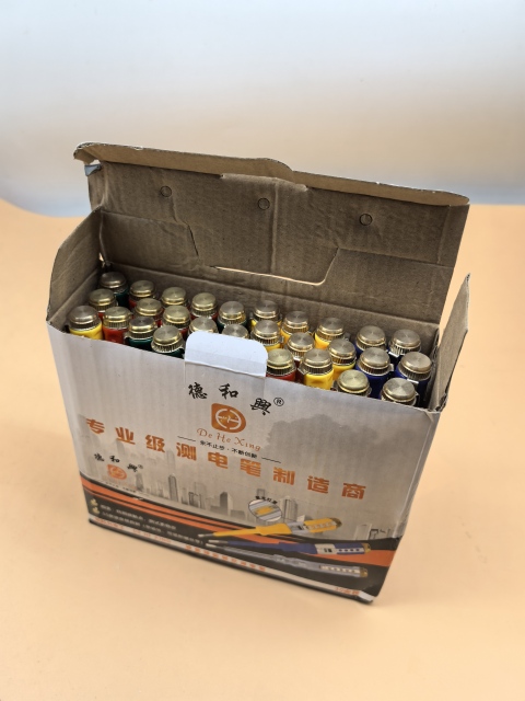 4 different colors of electrician's test pencil