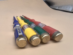 4 different colors of electrician's test pencil