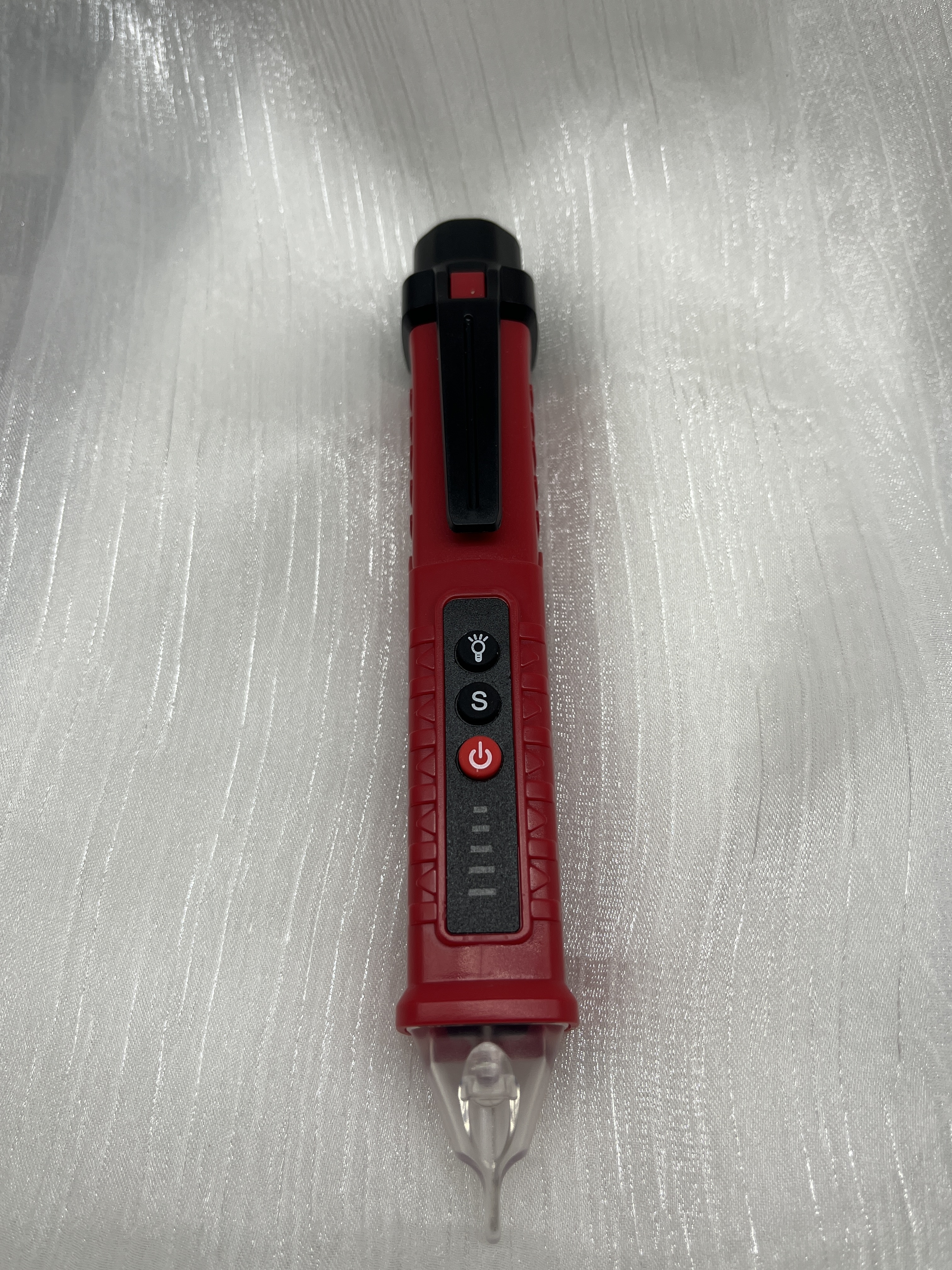 Red Battery-Powered Voice Announcing Smart Highlighter Voltage Tester Pen with Digital Display
