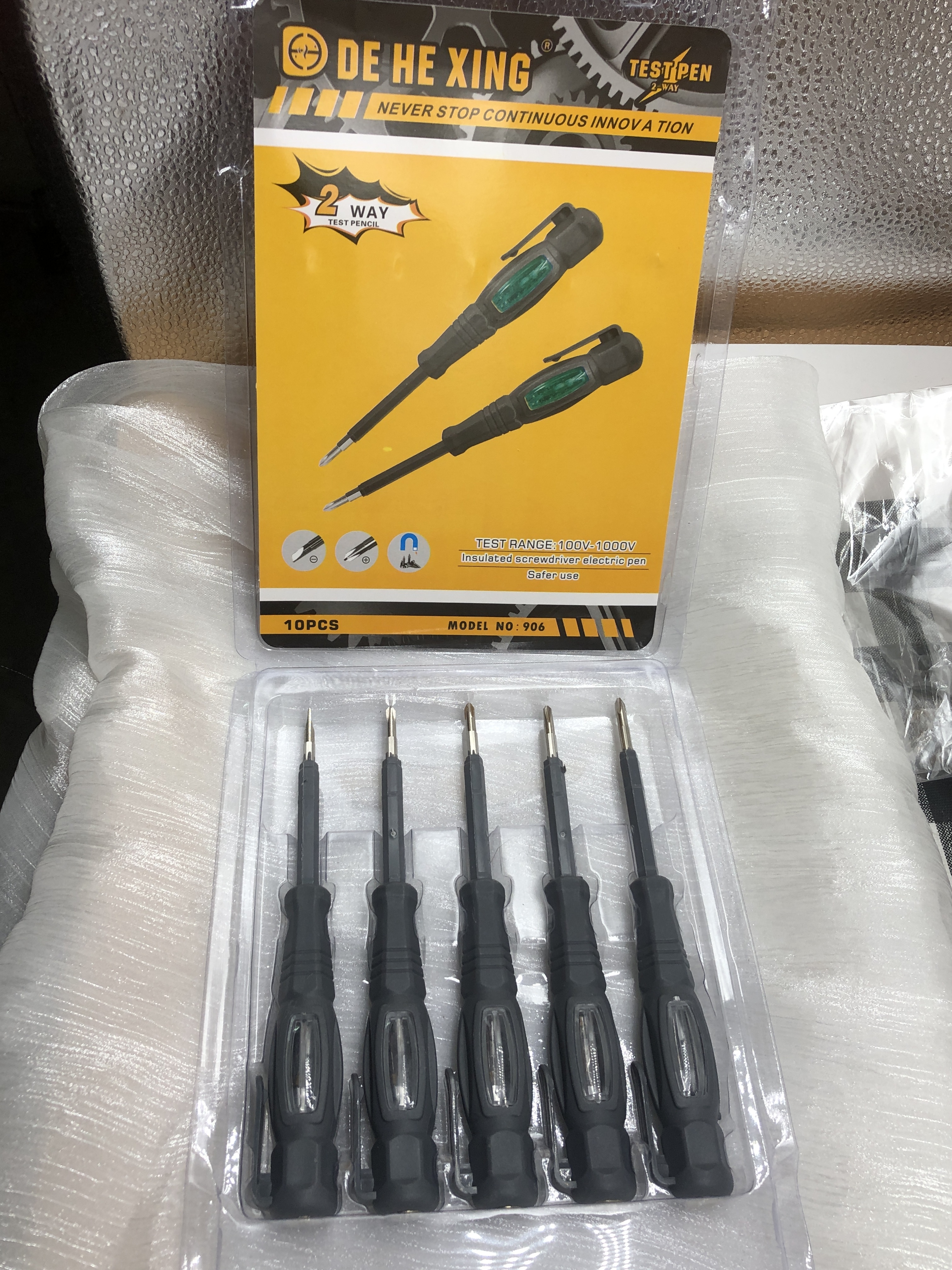LED new rubber coated red light test pencil screwdriver induction breakpoint detection Neon Glow Electrician's Voltage Tester Pen
