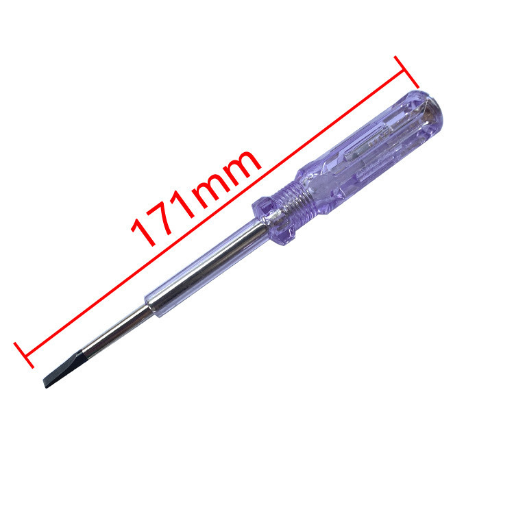 Tester pen with a straight head, electrician's special transparent tester pen, neon bulb