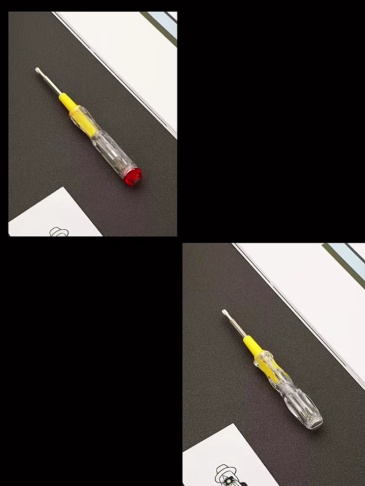 Voltage test pen detects live wires and glows