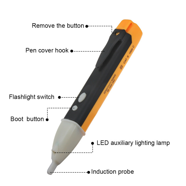 New double button non-contact induction test pen multi-function electrician test pen
