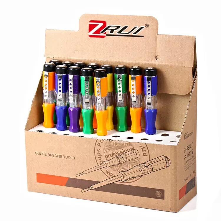 4 different colors of electrician's test pencil