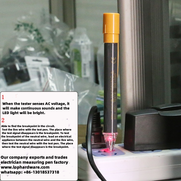 Non-contact voltage tester with buzzer and visual LED alert