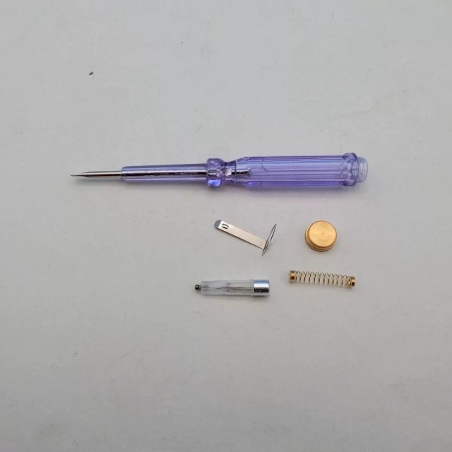 Tester pen with a straight head, electrician's special transparent tester pen, neon bulb