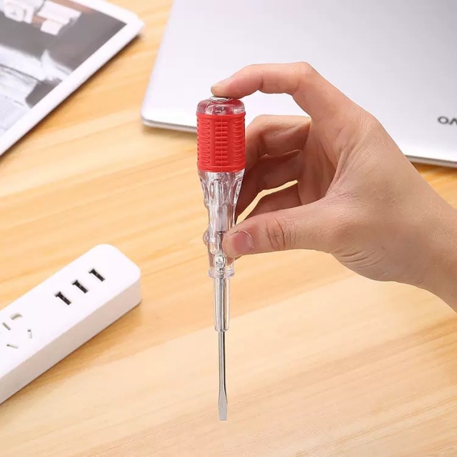 Single indicator silent voltage test pen for electricians