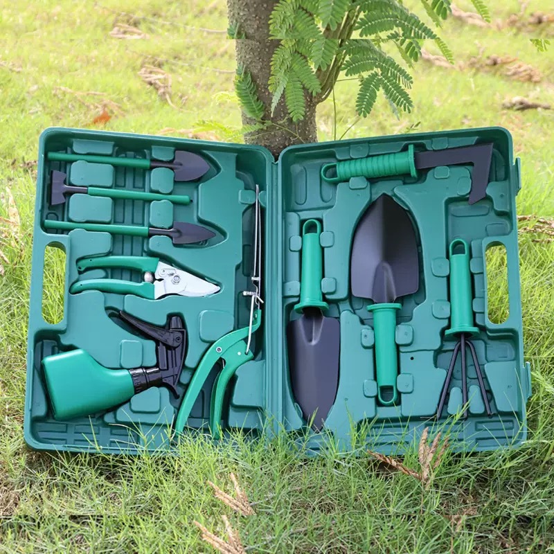 Gardening Tools Gift Set - 10-Piece Home Garden Kit with Pruning Shears, Trowel, Hand Rake, Watering Spray Bottle for Planting and Gardening Care