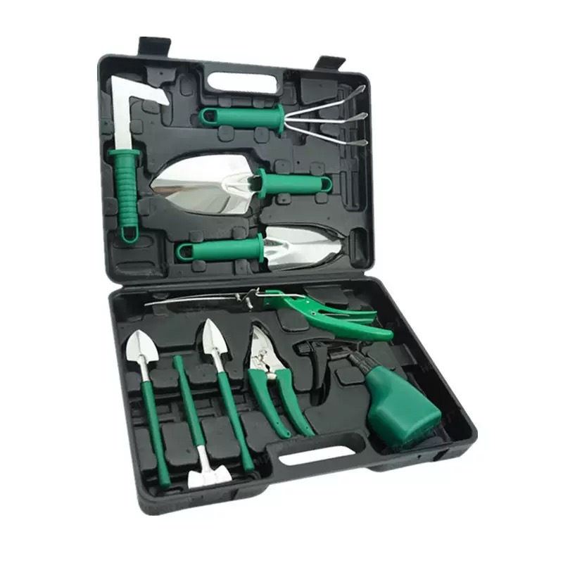 Gardening Tools Gift Set - 10-Piece Home Garden Kit with Pruning Shears, Trowel, Hand Rake, Watering Spray Bottle for Planting and Gardening Care