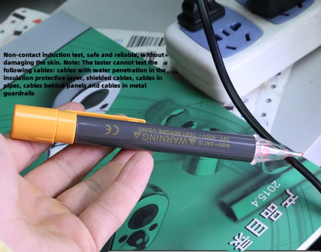 Non-contact voltage tester with buzzer and visual LED alert
