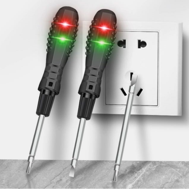 2-in-1 Multifunction Electrical Voltage Tester & Screwdriver Pen with LED Display for Electricians