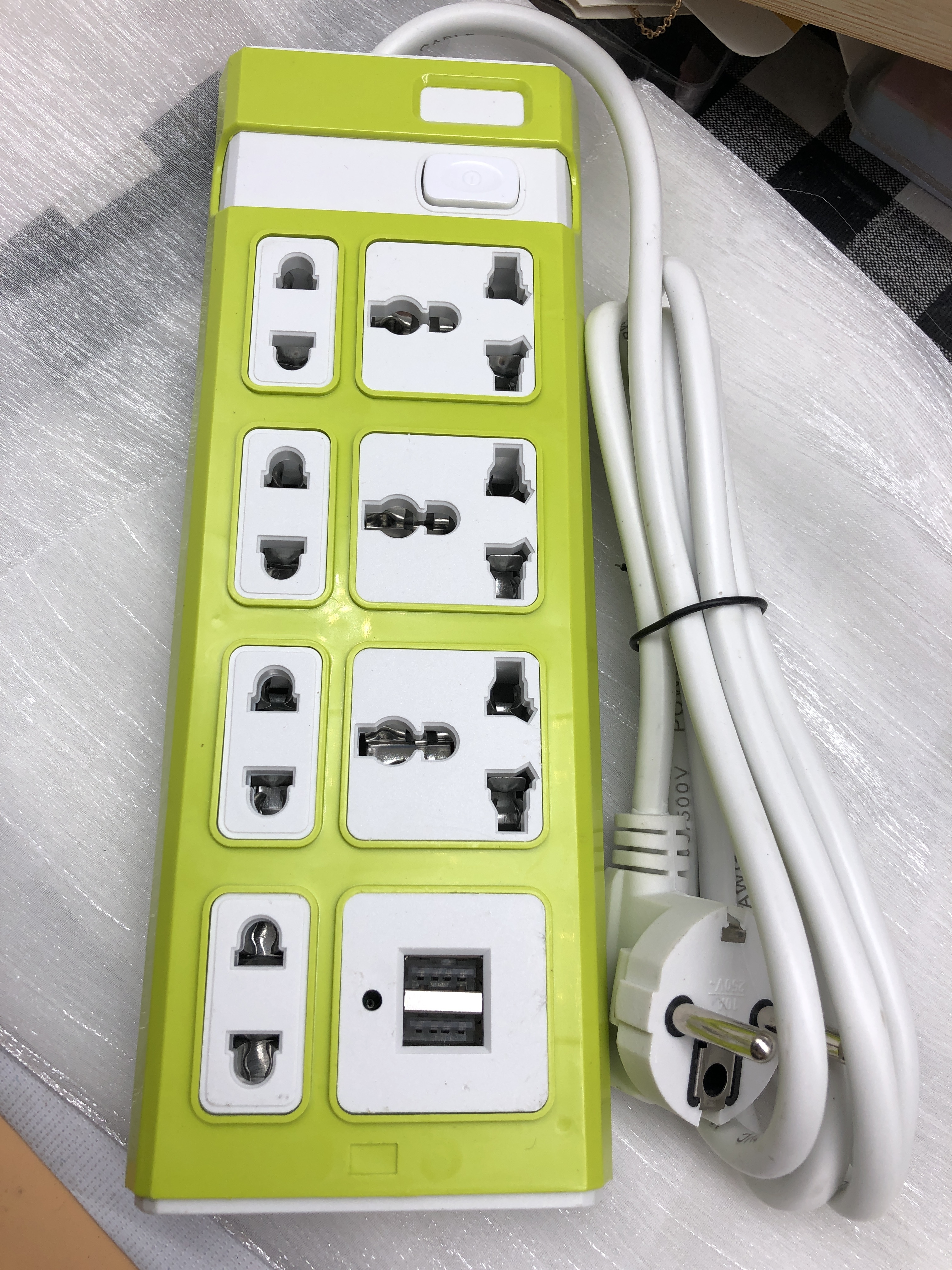 EU Power Strip with [X] AC Outlets and [Y] USB Ports, Schuko Plug, Surge Protector with [Featuers e.g., Overload Protection] for Home/Office/Travel