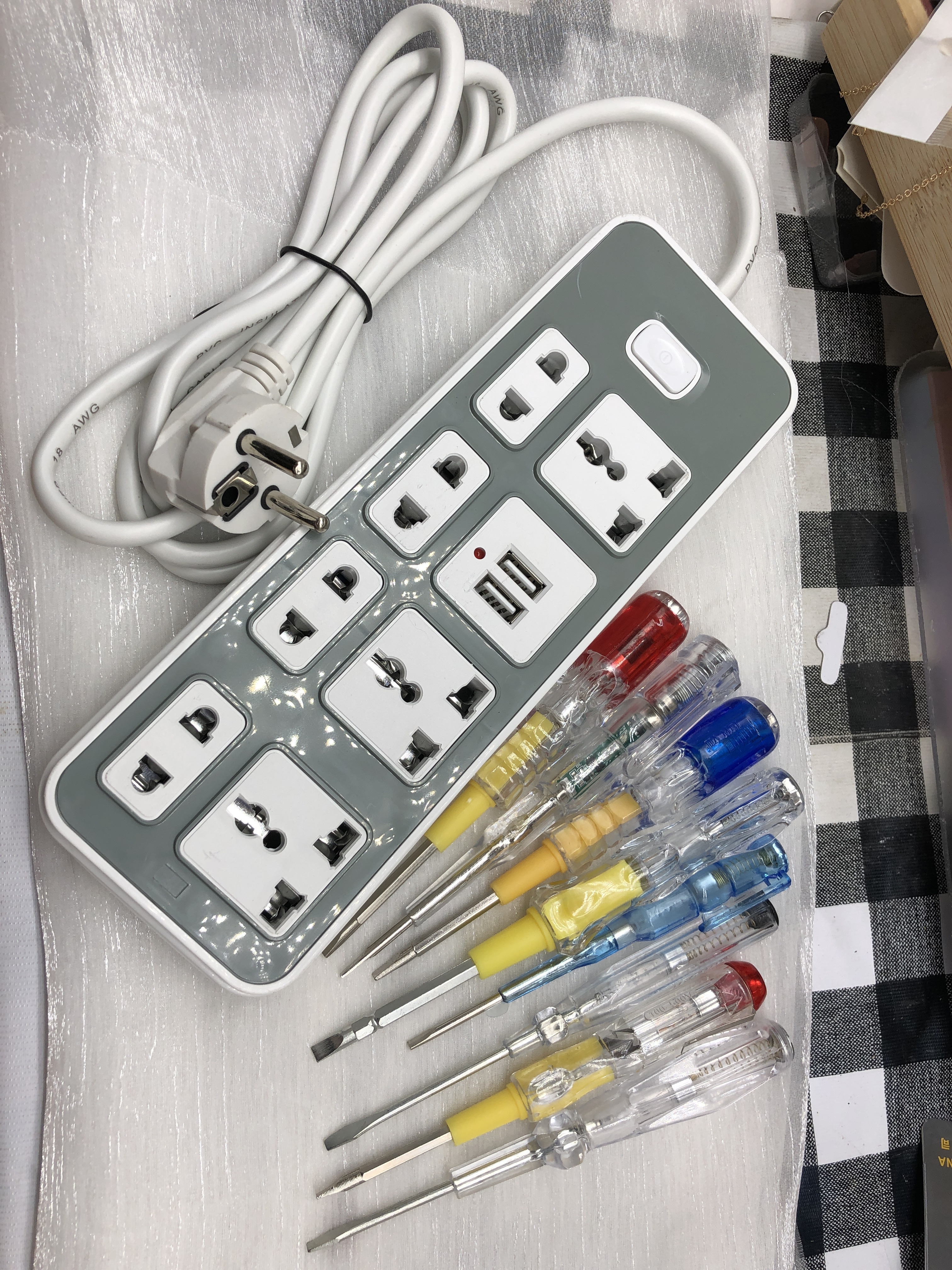 EU Power Strip with [X] AC Outlets and [Y] USB Ports, Schuko Plug, Surge Protector with [Featuers e.g., Overload Protection] for Home/Office/Travel