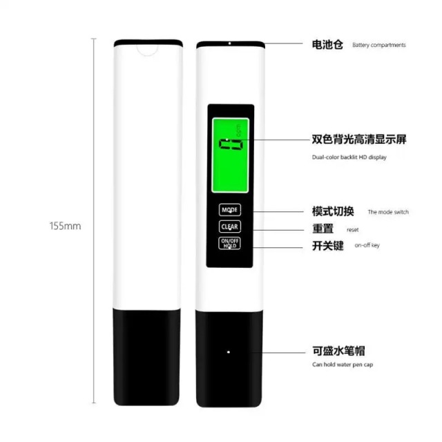 Digital TDS & EC Meter Water Quality Tester Pen - for Drinking Water, Aquariums, Hydroponics