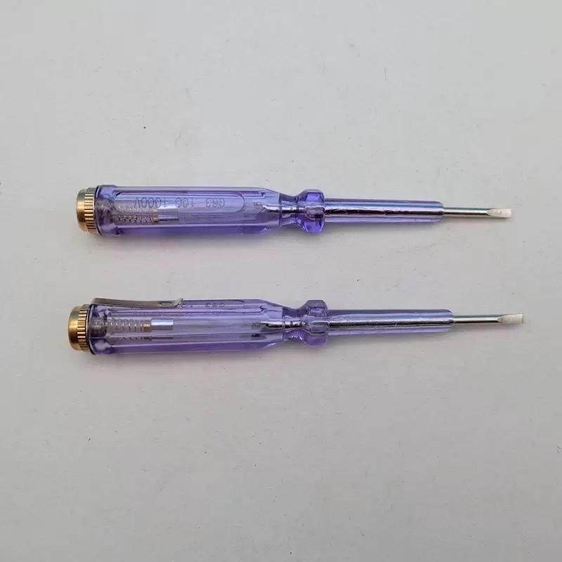 Tester pen with a straight head, electrician's special transparent tester pen, neon bulb