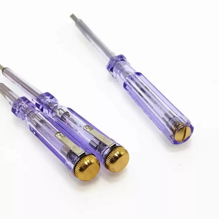 Tester pen with a straight head, electrician's special transparent tester pen, neon bulb